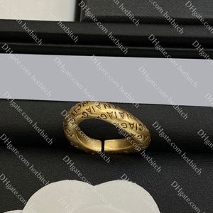 Vintage Klassieke Brief Ring Designer Mannen Vrouwen Gouden Ring Hoge Kwaliteit Paar Ringen Eenvoudige Hip Hop Sieraden Luxe Kerstcadeau