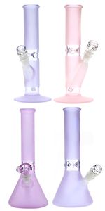 Vintage Classic PINK PURPLE FROST Bong en verre sablé Narguilé à eau 12 pouces 16 pouces Verre d'origine fabriqué en usine peut mettre le logo du client par DHL UPS CNE