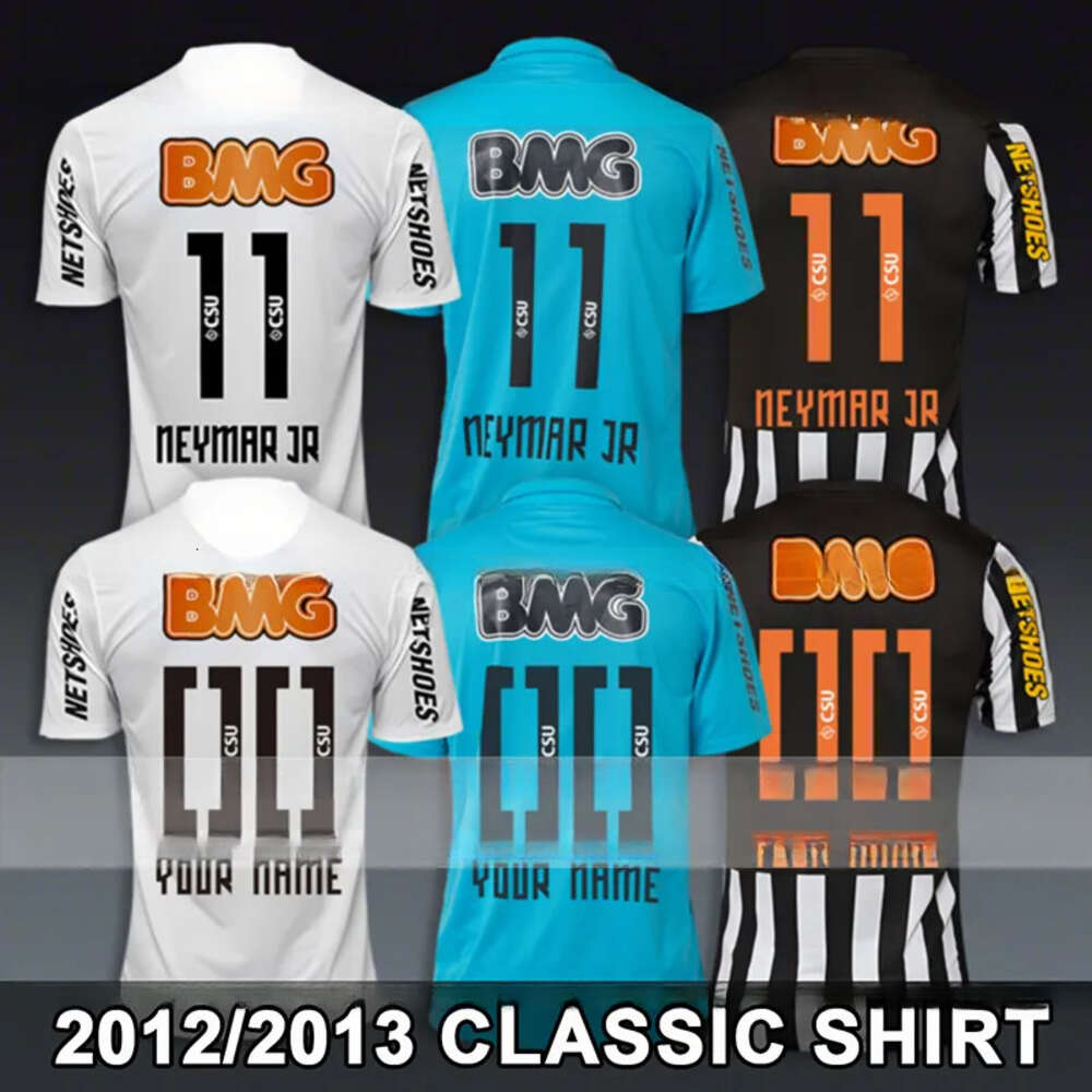 Vintage klasik retro futbol formaları neymar jr 2012 2013 Santos futbol gömlek 12 13 Kit Camiseta de Futbol Top