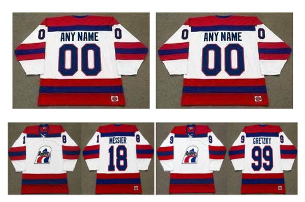 Vintage Indianapolis Racers Jersey 11 Marcos Messier 99 Wayne Gretzky White Custom Any Number CCM Hockey