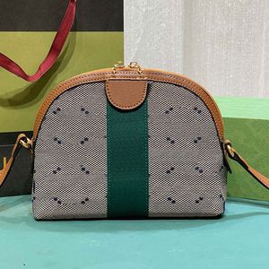 Sac d'embrayage vintage Femme Sacs à bandoulière Classic Letter Canvas Cuir Cross Body Hands Sacs Metal Hardware Zipper Fermeure Phone portable Pocket Red Green Stripe Purse