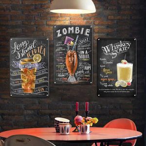 Vintage Cocktail Metalen Bord Keuken Bar Accessoires Muur Decor Tin Borden Shabby Chic Man Cave Club Poster Decoratieve Plaat Q07232797