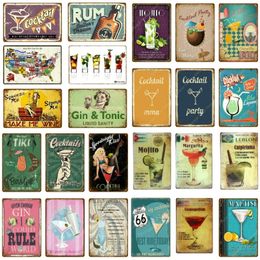 Vintage cocktailparty kunst schilderij decor tin borden bar club home muur kunst schilderij decoratief kunst plaque bier gepersonaliseerd tin poster decor maat 30x20cm w02