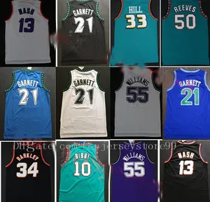 Vintage College Basketball Jersey Charles 34 Barkley Jerseys Grant Steve 13 Nash Kevin 21 Garnett 33 Hill ason 55 Williams Mike10 Bibby 50 Reeves Tamaño S-2XL