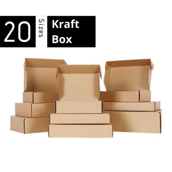 Couleur vintage Kraft Paper Box Box Package Candy Favors Afficher les boîtes Mailer 21092602 220427