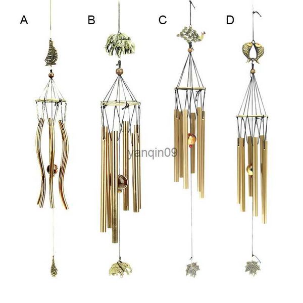 Campanas de viento de cobre Vintage Metal 6 tubos Grace Deep Windchime campanas de capilla puerta resonante colgante de pared decoración del hogar L230626