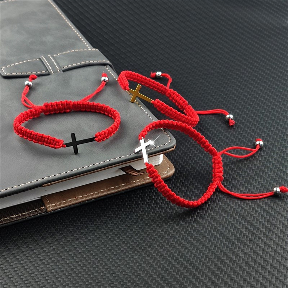 Винтажный шнур кросс -ручной работы регулируемый плетенный браслет для женщин Мужчины Очарование молитва для йоги браслет ювелирные украшения пары
