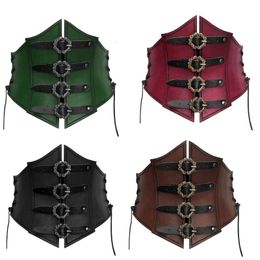 Vintage Corset taille ceinture pour femmes Costume PU ceinture ceinture accessoires de fête ceinture Cosplay 240109