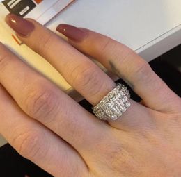 Vintage Court Ring Square Diamond CZ belooft verloving trouwringen voor vrouwen bruid sieraden