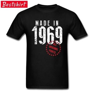 Vintage creatieve vaders t-shirt gemaakt in 1969 Alle originele delen pure katoen ademend casual t-shirt Prevalent Tops Tees Heren 210716