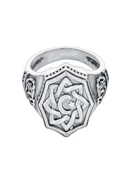 Bague chevalière Vintage croissant étoile pour hommes, anneau Antique arabe religieux musulman 9179650