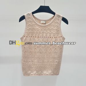 Vintage Crocheted tricot gilet estival respirant creux outout camisole femme décontractée gilet tricoté
