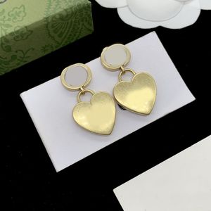 Vintage cristal perle lettre coeur arc oreille boucles d'oreilles Vintage marque concepteur cuivre argent bijoux pour femmes élégantes amour cadeau de fête de mariage de haute qualité