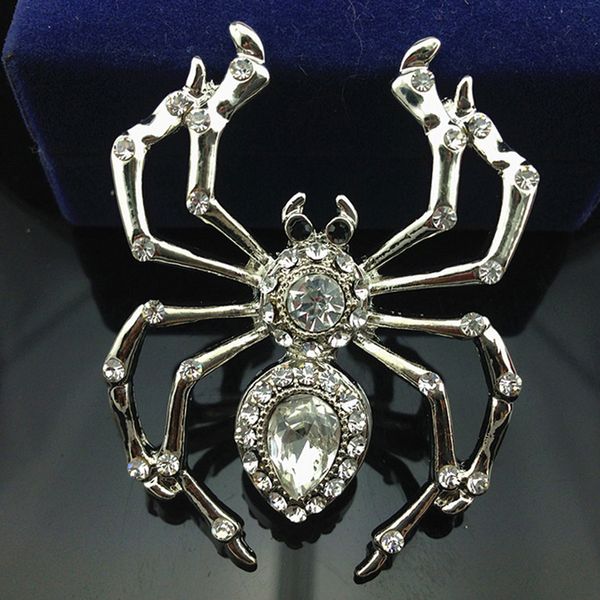 Vintage cristal araignée broche femmes rétro insecte broche costume épinglette pour cadeau fête mode bijoux accessoires Epacket expédition