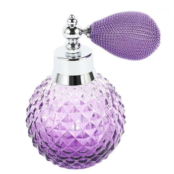 Vintage Crystal Spray Perfume Bottle White Short Atomizer Botellas de almacenamiento de vidrio recargables Jars2180