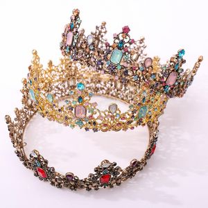 Vintage Crystal Tiara For Women Girls Birthday Gift Multicolor Bridal Bridal Bruid Crown Hair Dress Accessoires