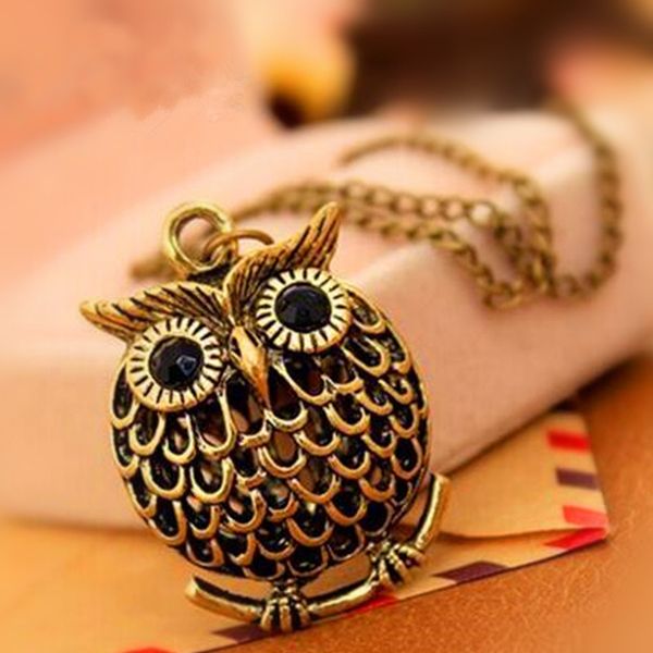 Collier pendentif hibou mignon Vintage pour femmes, haute qualité, mode, pull Long, cadeau d'anniversaire, vente en gros