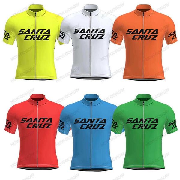 Vintage Cycling Jersey Men Santa Cruz Summer Bike Vêtements Wear Shirts Tops Cozy Gel Pad Mountain Road Custom H10202787