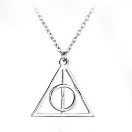Vintage Deathly Hallows Triangle Pendant personage film Fashion Jewelry ketting