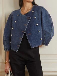 Manteau en Denim Vintage pour femmes, mode européenne et américaine, Slim Fit, haut élégant assorti, vestes à Double boutonnage, 240119