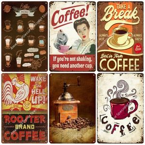 Vintage Design Café Métal Peinture Mur Art Signe Plaque Décoration Murale Café Bar Affiche Rétro Cuisine Salle Décor Plaque 20 cm x 30 cm Woo