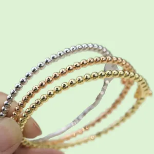 Pulsera de diseñador vintage para mujer de lujo Perlee tres colores brazalete de cuentas joyería de diseñador pulseras de oro para damas regalos del día de Navidad zh211 E4