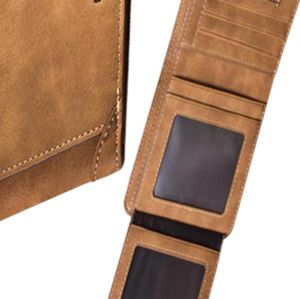 Vintage Designer Men Wallet Bifold Mat Leather Wallets Mens Small Trifold Pasour Card Holder Money Tas Business Brand Wallet For 5027116