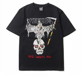 vintage designer t shirt été surdimensionné Grim Reaper hommes tshirt tee lâche vêtements pour hommes