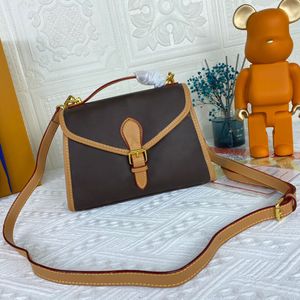 Bolso de diseñador vintage para mujer Bolso de hombro Bolsos cruzados de lujo Bolso cruzado clásico de flores marrones Bolsos cruzados de moda para mujer Bolsos femeninos Bolso de mujer