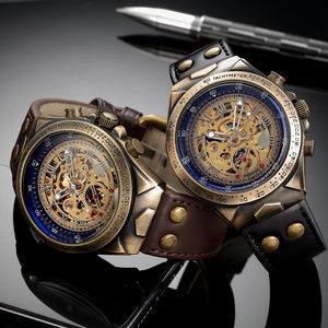 Vintage Designer Watch Men kijkt naar automatisch mechanisch horloge echt lederen waterdichte heren horloge retro pin buckle fashion klassiek cadeau menwatch
