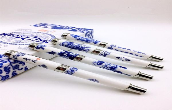 Pluma estilográfica de cerámica Natural con dragón vintage, caligrafía de lujo, porcelana china azul y blanca de gama alta, pluma de tinta para regalo de negocios Har3525455