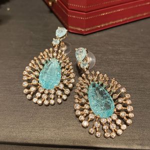 Vintage oorbellen Valentijnsdag Stud -oorbellen Geschenken Crystal Diamonds Drop oorbellen Temperament luxe geschenken met dozen hoge kwaliteit, fijn handgemaakt