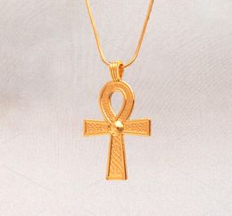 Vintage égyptien Ankh croix symbole de vie pendentif collier or charme cristal ornement blé chaîne collier bijoux 8582433