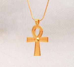 Vintage Egyptien ankh croix symbole de la vie collier pendentif gold charme cristal ornement collier de chaîne de blé bijoux8417770