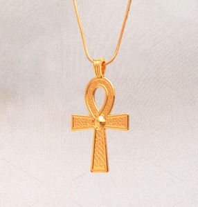 Vintage Egyptien ankh croix symbole de la vie collier pendentif gold charme cristal ornement collier de chaîne de blé bijoux8501475