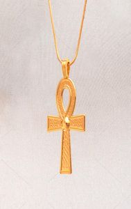 Vintage Egyptische Ankh Kruis symbool van het leven hanger ketting gouden bedel kristal ornament tarwe ketting Jewelry2861919