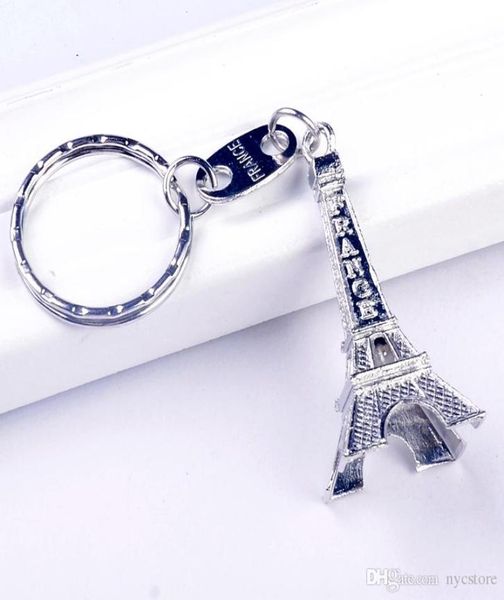 Vintage Eiffel Tower Keychain estampé Paris France Tower Pendant Pendre Ring Gifts Fashion Chain de clé Gold Sliver Bronze2196623