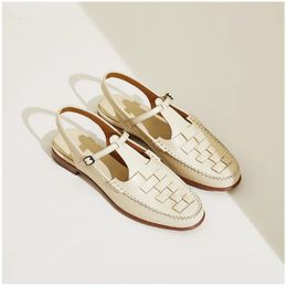 Vintage elegante damesschoen zomer geweven temperament sandalen Romeinse enkele visser Mujer Sapato 240321