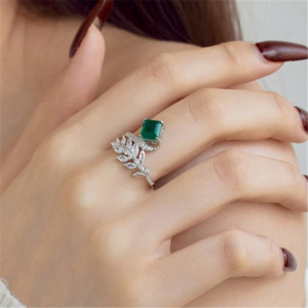 Anneau de créateur de diamants émeraude vintage pour femme sterling sier ling anneaux 5a zirconi bijoux femmes tenue quotidienne