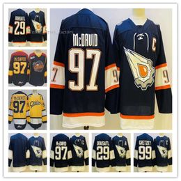 Vintage Erie Otters College Connor Mcdavid Oilers Hockey Jersey Wayne Gretzky 2022-23 Reverse Retro Leon Draisaitl Ryan Nugent-Hopkins Jerseys 2447