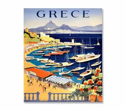 Vintage Famous City Landscape Posters Metal Painting Italy France Greece Hawaii Retro Plate Wall Art Decor for Living Room Home 203261922