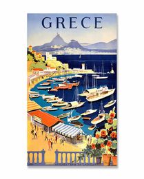 Vintage Famous City Landscape Affiches Metal Painting Italie France Grèce Hawaii Retro Plate Mur Art Decor for Living Room Home 203953969