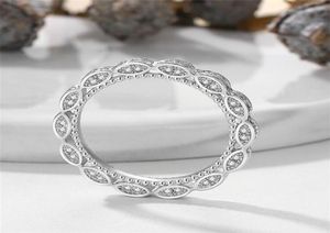 Vintage mode -sieraden Barokstijl Real 925 Sterling Silver Pave White Sapphire CZ Diamond Gemstones Women Wedding Bridal Ring 6076831