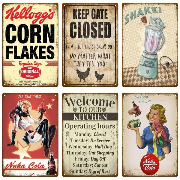 Vintage Fast Food Métal Peinture Signe Plaques Rétro Gâteau Affiche Mur Décor Plaque Pour Cuisine Café Diner Bar Accessoires 30X20cm W03