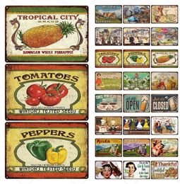 Vintage Fast Food Metal Tin Sign Plaques Wall Decor Plate for Kitchen Cafe Diner Bar beer Metal Signs 30X20cm W03