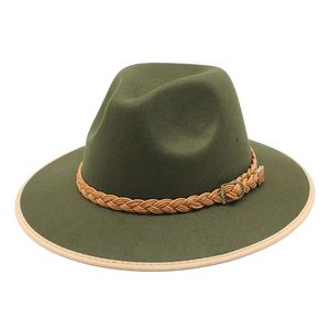 Vintage Fedora hoed met riem vrouwen mannen vilt hoeden vrouw fedoras man jazz hoed vrouwelijke mannelijke brede rand mode mode herfst winter caps partij kerstcadeau 2022