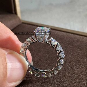 Vintage Vrouwelijke Belofte ring Zilver Kleur AAAAA Cz Stone Party Wedding Band Ringen voor vrouwen Bruidsverklaring Fijne sieraden