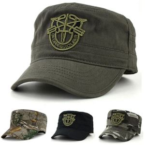 Vintage plate top camouflage chapeaux militaires mascules CAP de l'armée d'été Gorras Male Sports Camo Caps pour hommes Sun Trucker Hat Bone