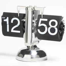 Vintage Flip Page horloge automatique Page tournant Quartz horloges décor pour la maison chambre bureau bureau décoration goutte 231220