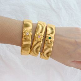 vintage bloemmotief armband roestvrij staal vergulde armband dames straatsieraden zwanenhalsketting handgemaakte sieraden